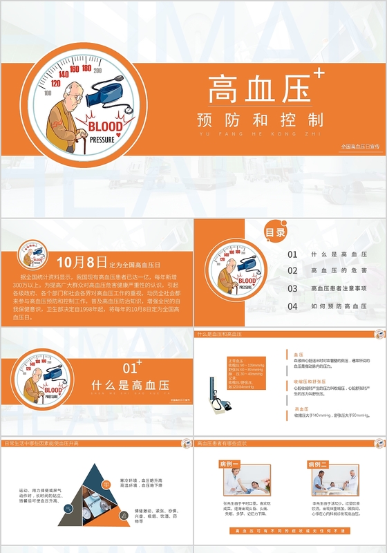 高血压日ppt模板 