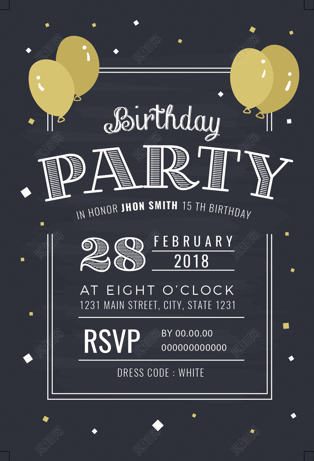 黑色西式风格生日祝福海报开业