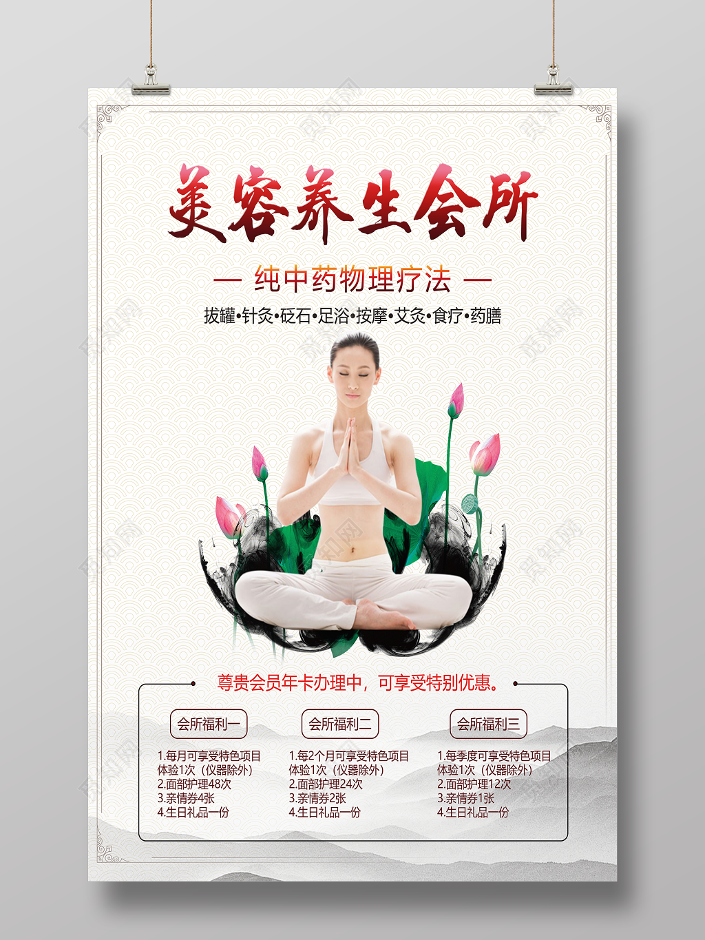 养生spa美容会所养生会所美容整形海报