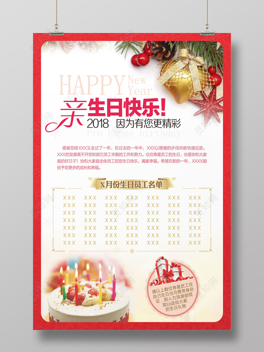 创意温馨时尚生日快乐海报