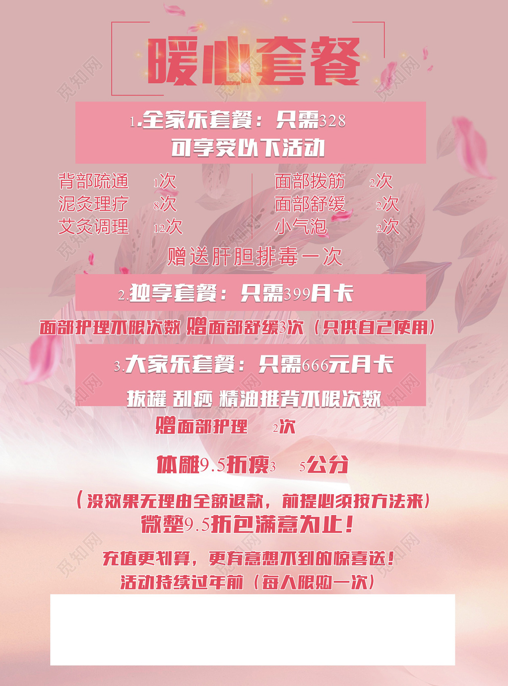 粉色时尚养护会所美容宣传海报