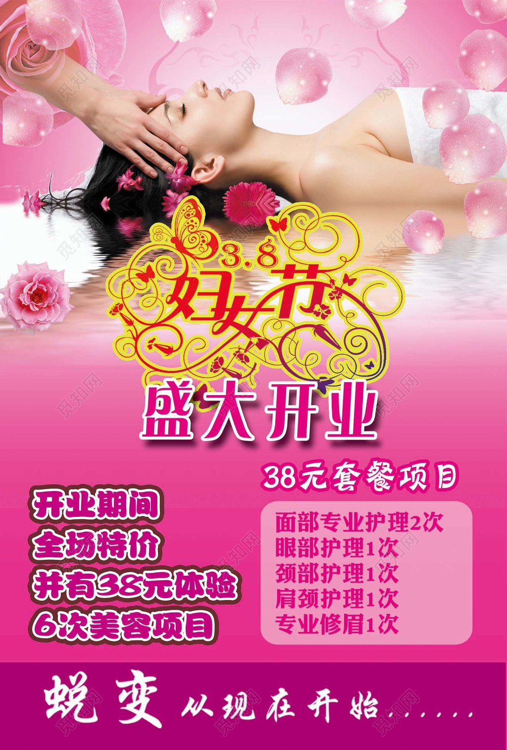 炫丽清雅美容海报