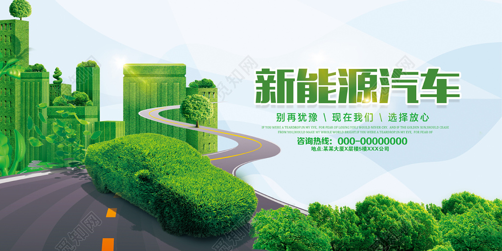 新能源汽车宣传环保展板
