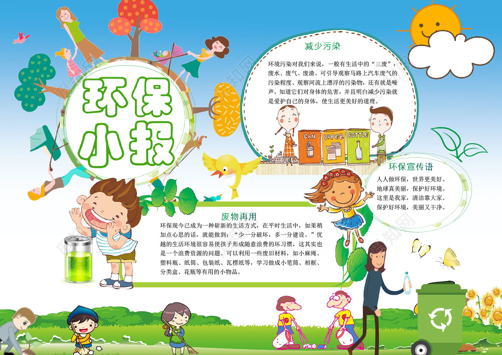 保护大自然环保小报手抄报Word模板ps源文件