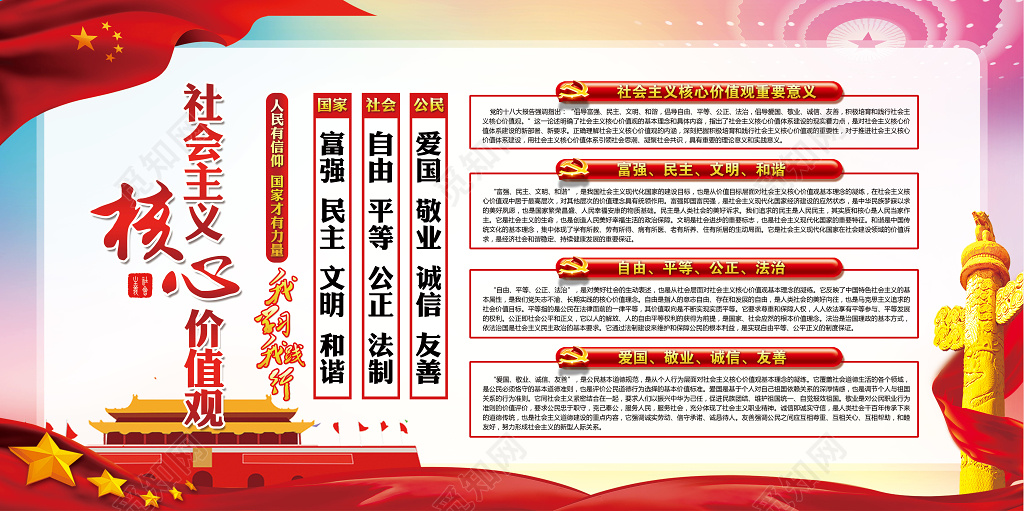 社会主义核心价值观党建展板