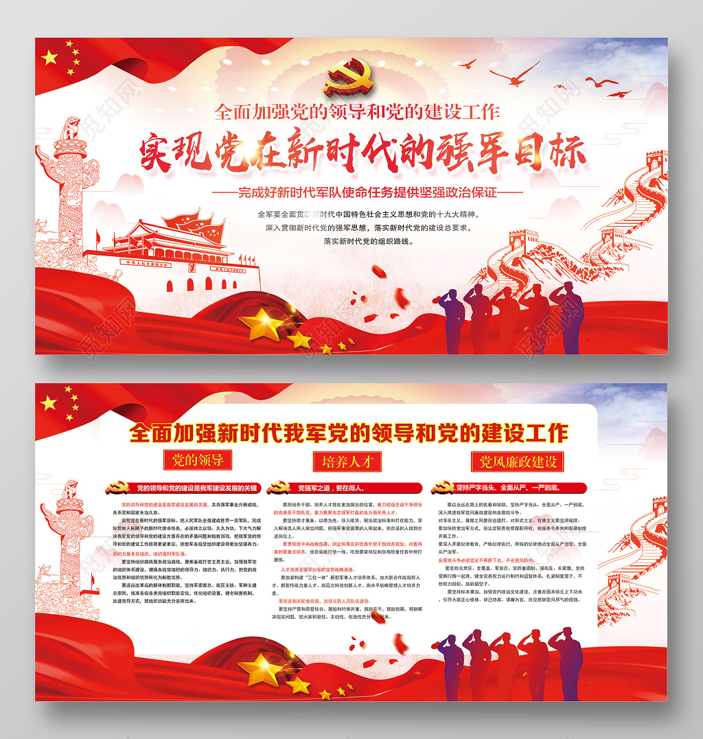 中央军委党的建设会议党建展板