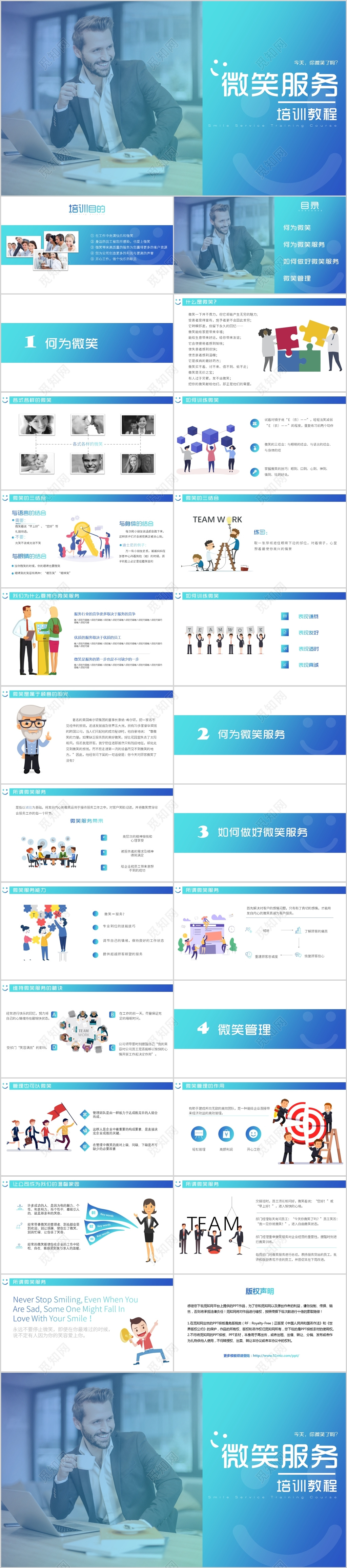 微笑服务培训ppt模板  