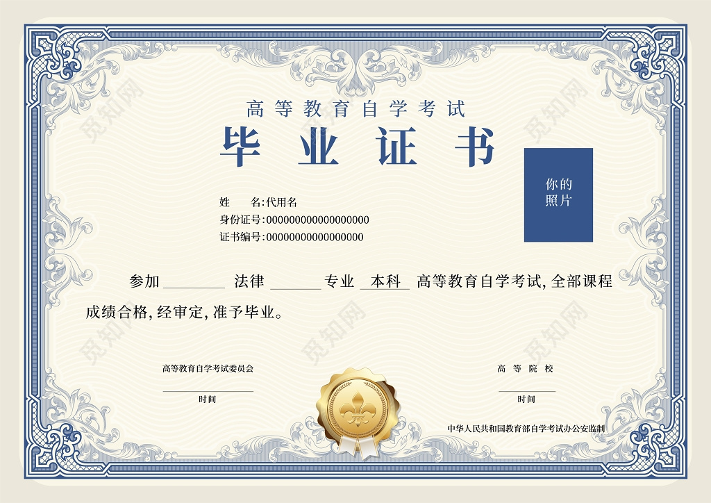 创意经典欧式毕业证书设计