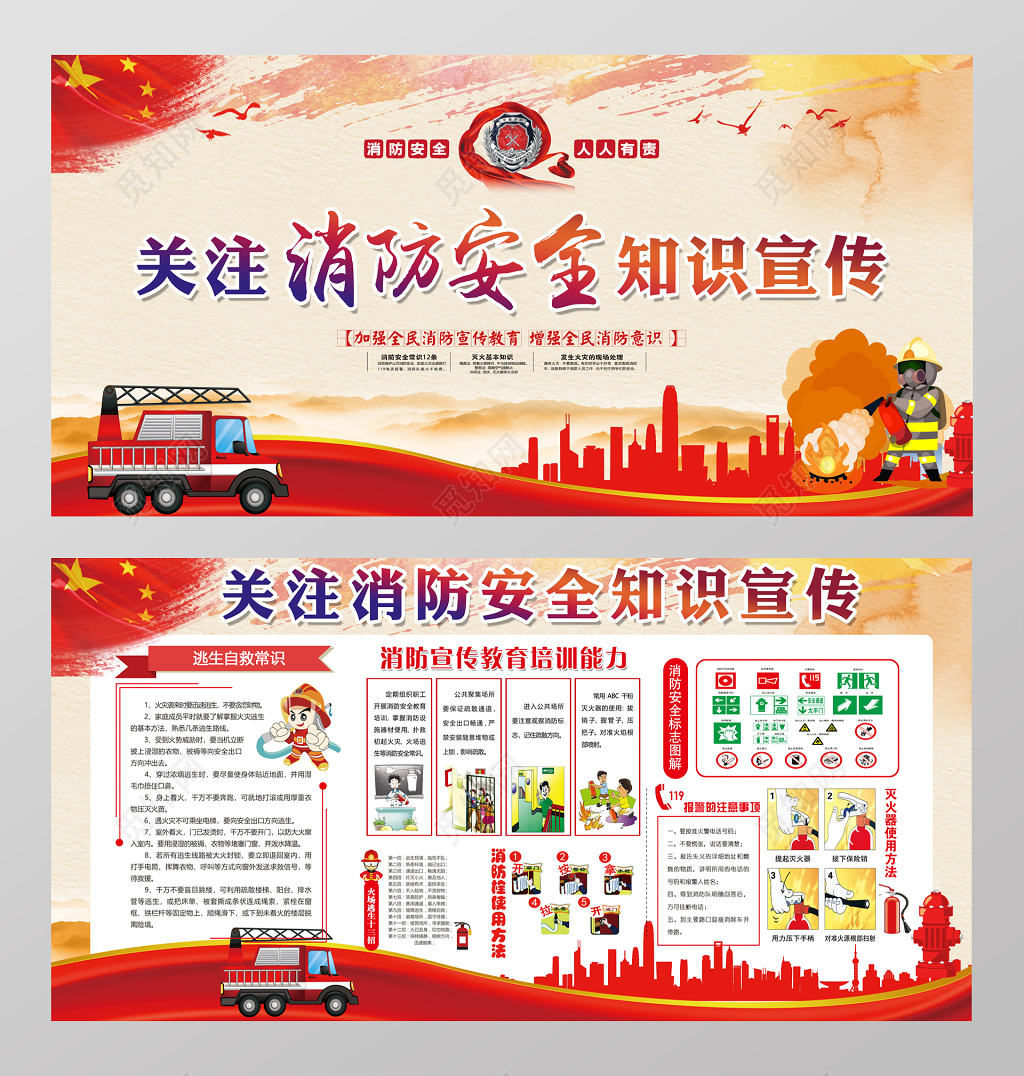 消防安全知识宣传栏展板