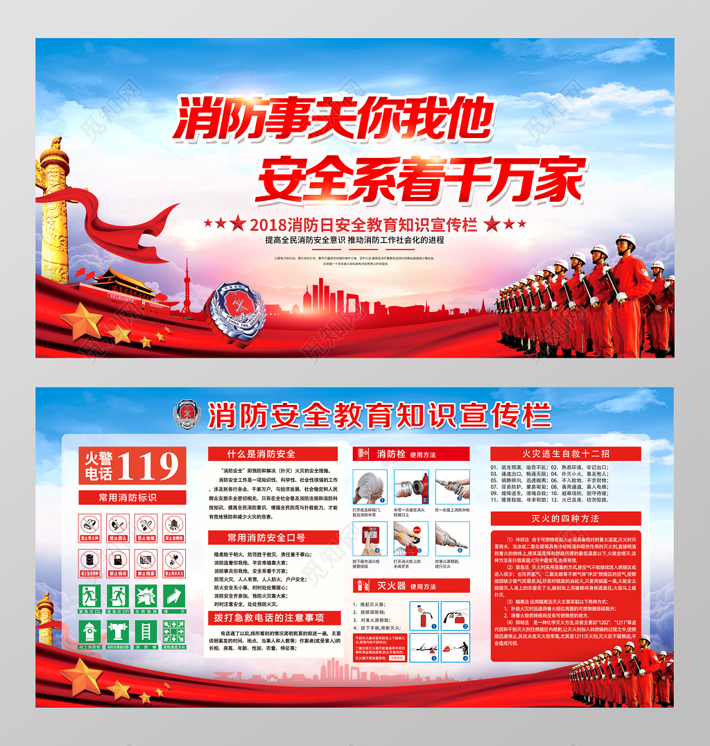 消防安全知识宣传栏展板