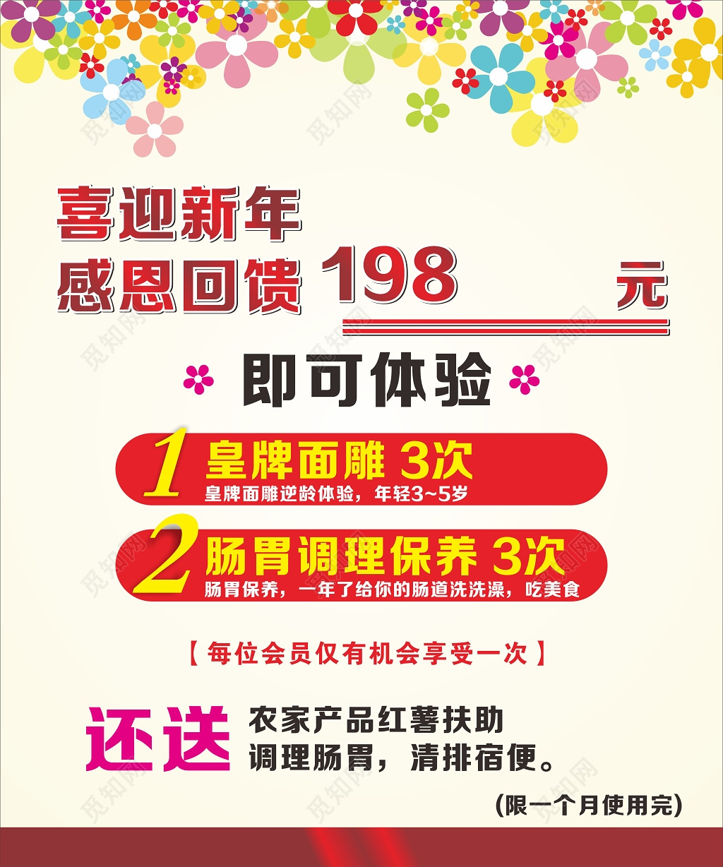 节日感恩回馈美容院促销海报