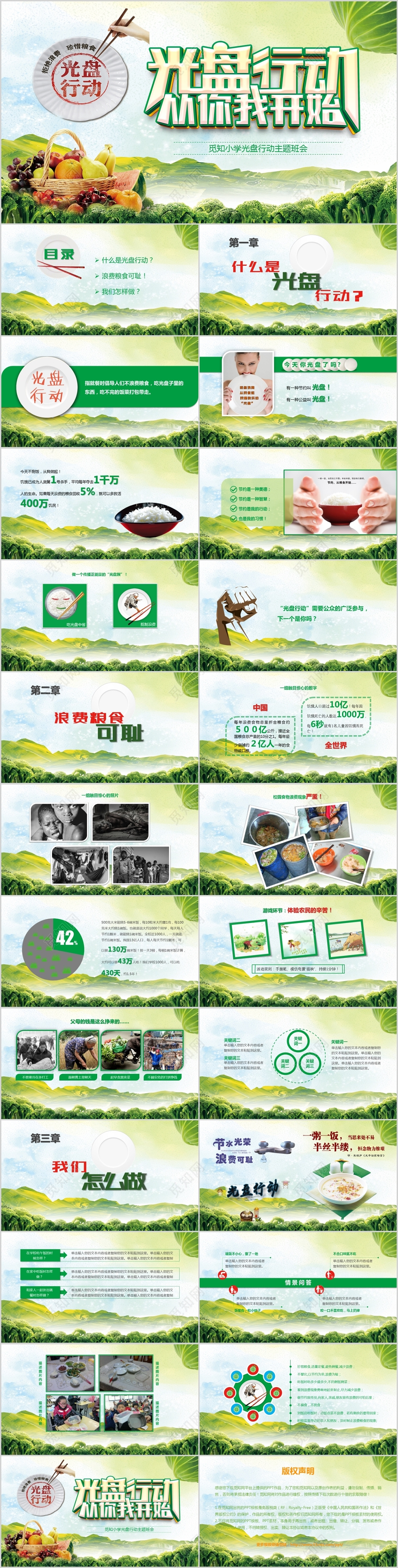 中小学生光盘行动号召班会PPT课件