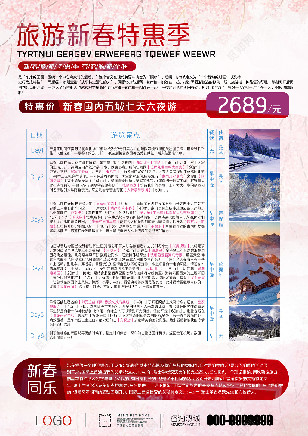 新年游你做主新年旅游宣传单