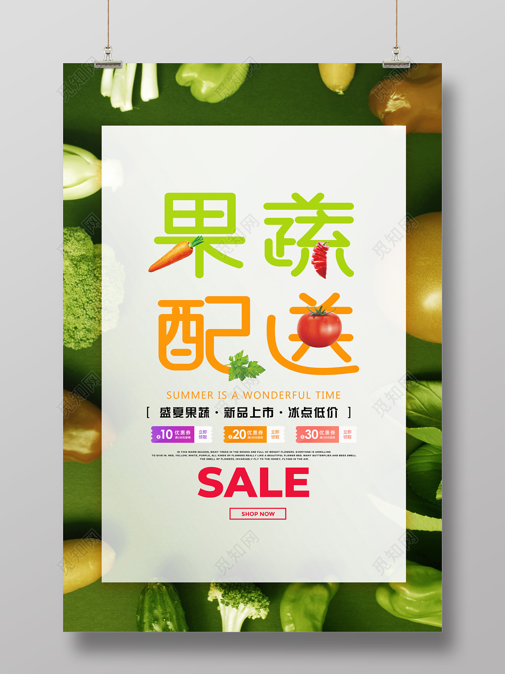 蔬菜水果水果果蔬配送海报设计PSD