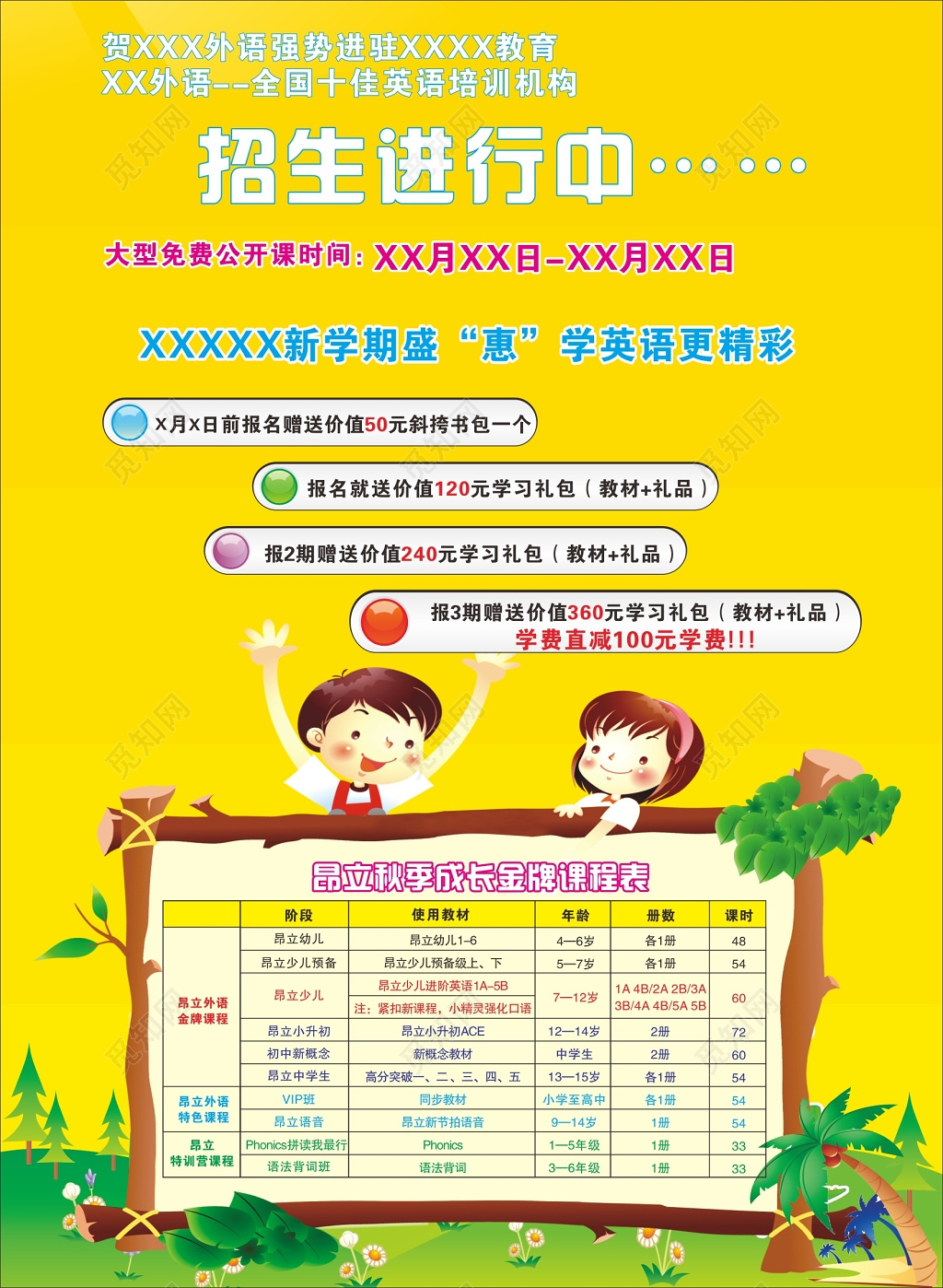 初高中课程培训冲刺报名招生宣传海报