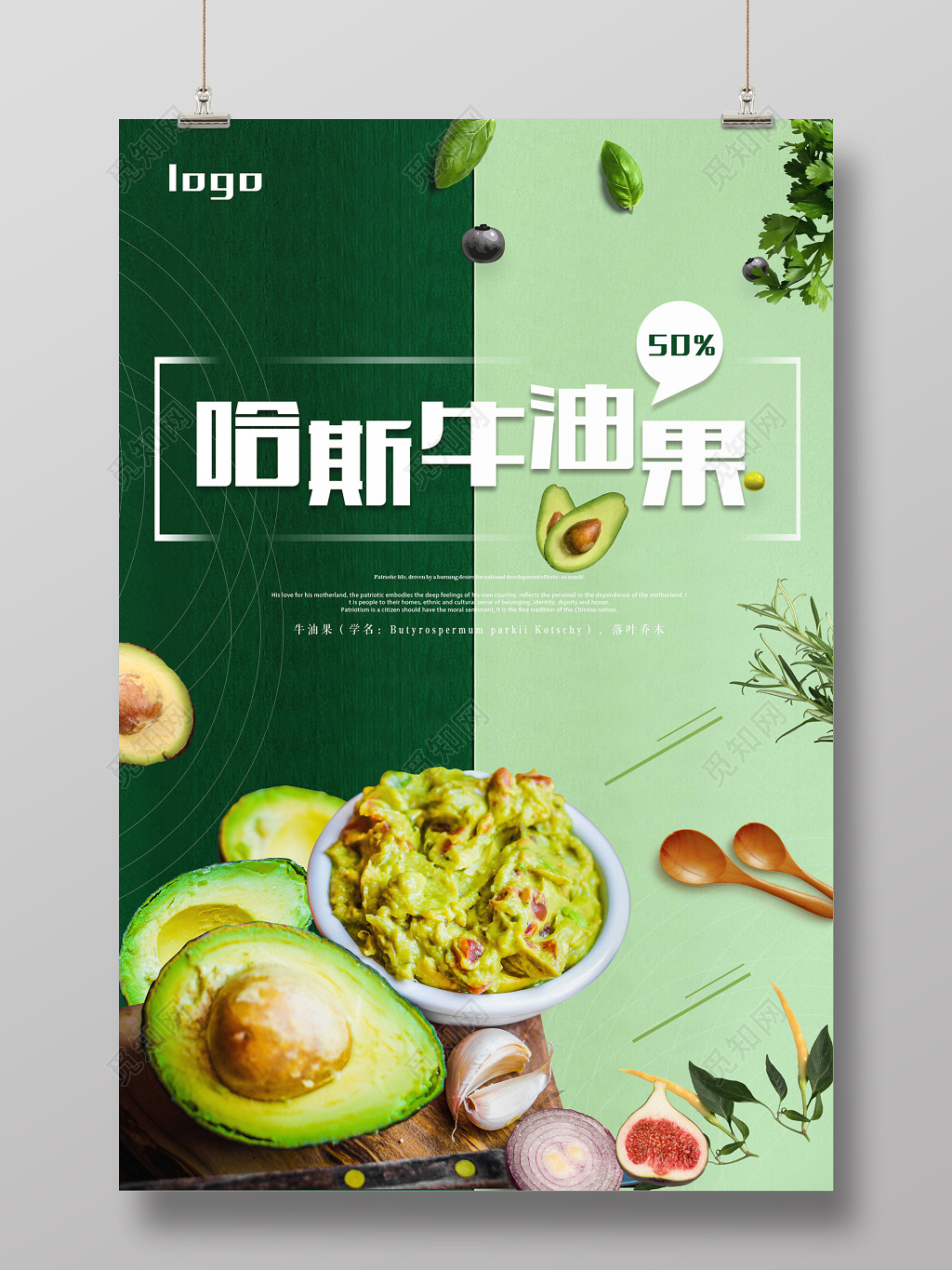 牛油果水果促销海报设计