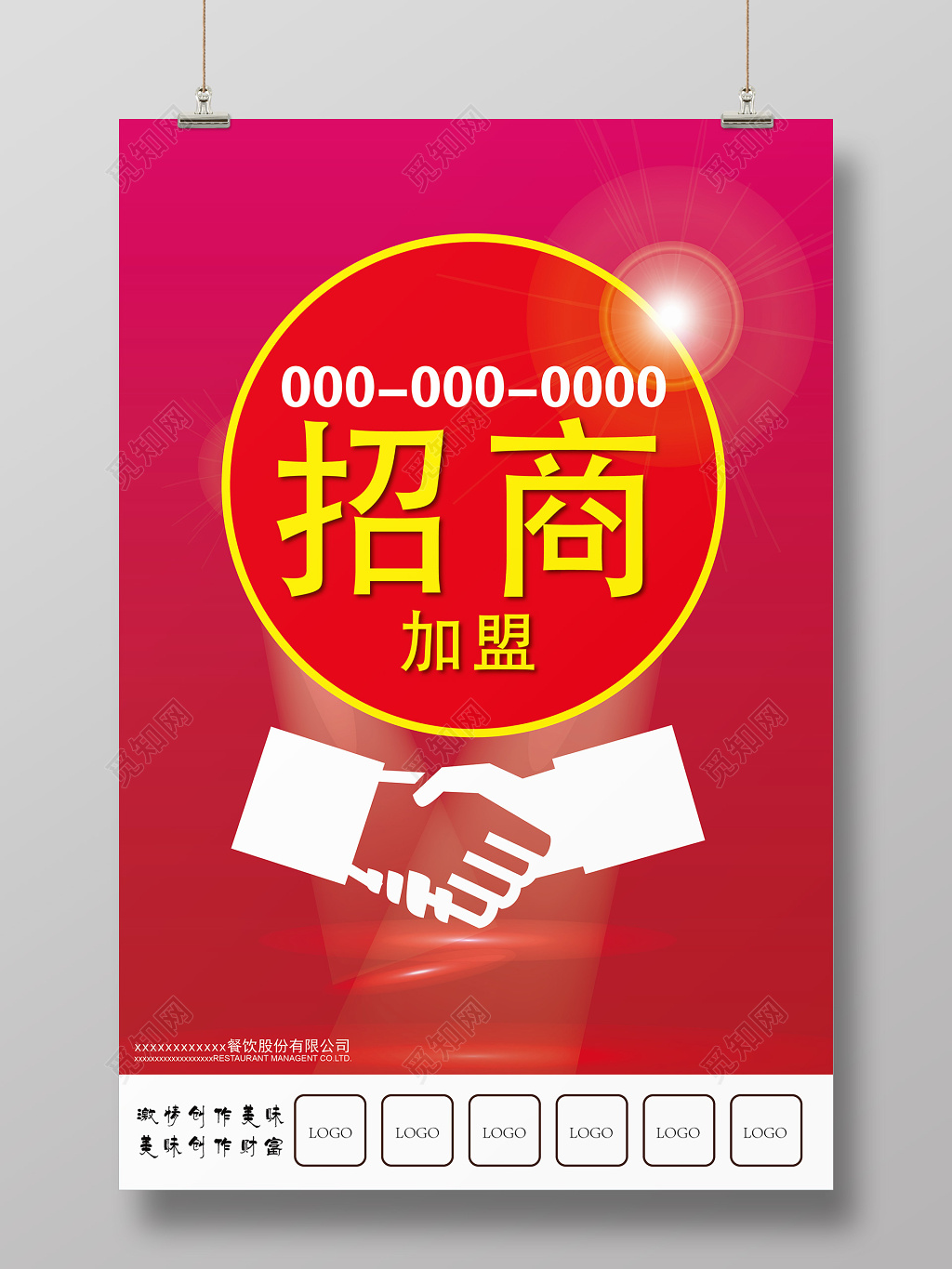 餐饮加盟招商展板海报设计