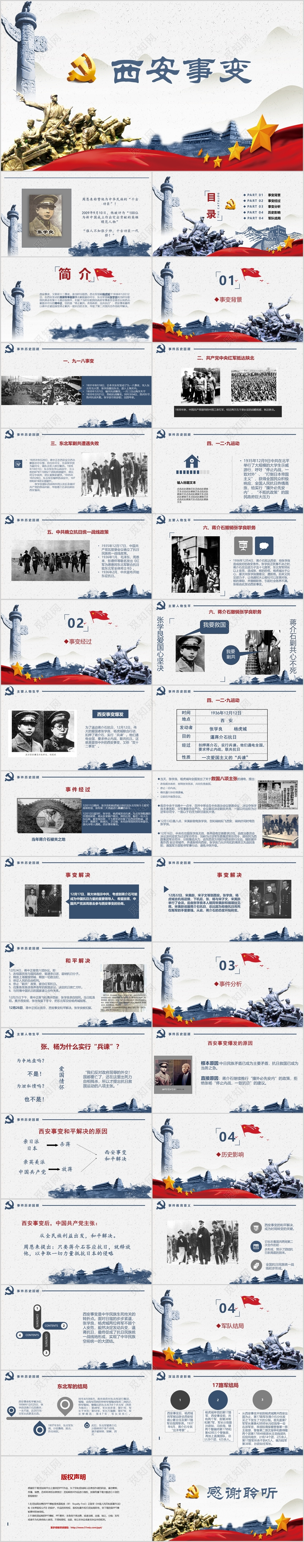 党课学习历史课件西安事变教育培训通用模板PPT
