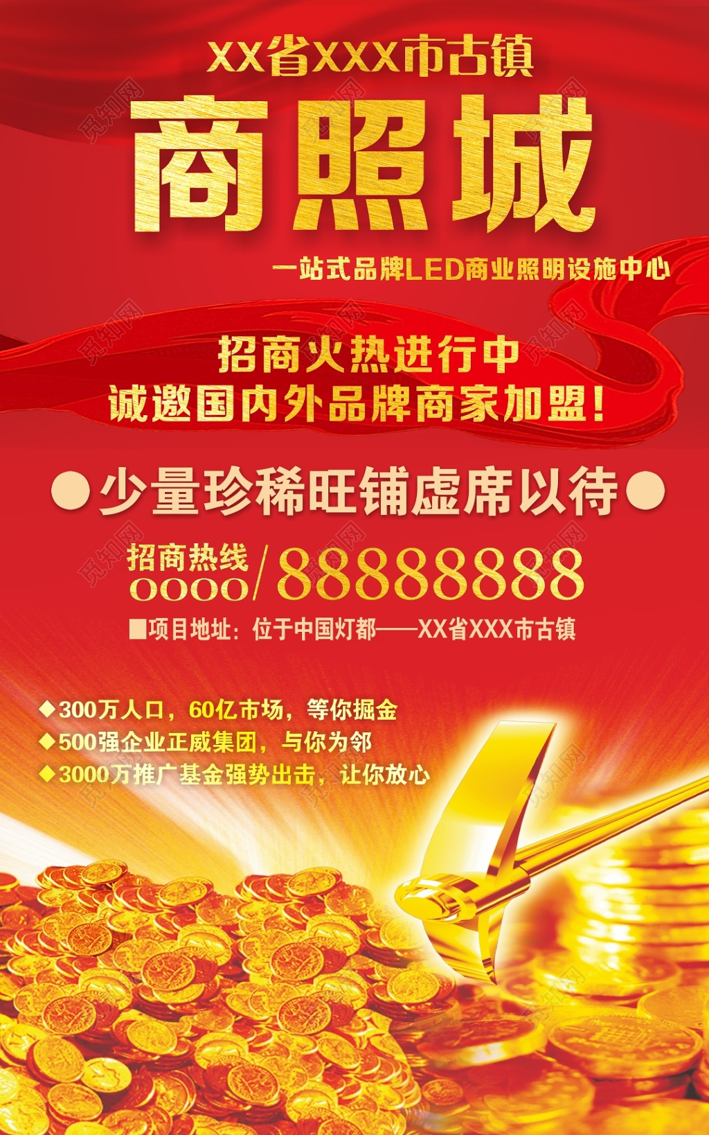 旺铺火热招租招商海报