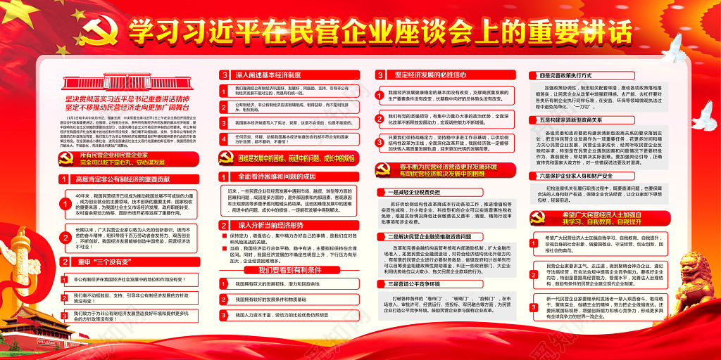 民营企业座谈会党建海报