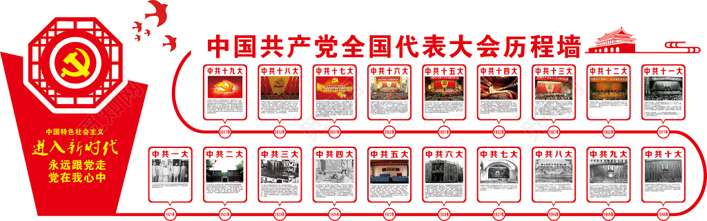 党建文化墙党员活动室党建文化墙