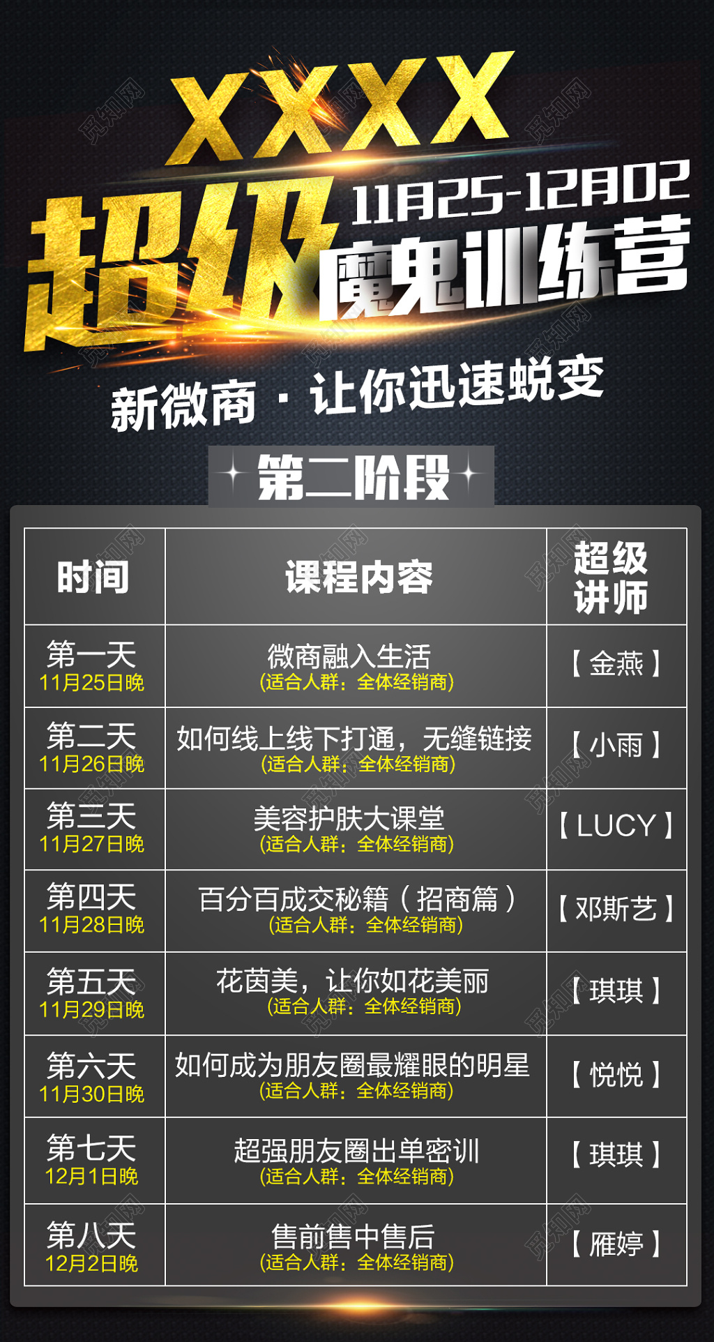 超级魔鬼训练营微商课程海报