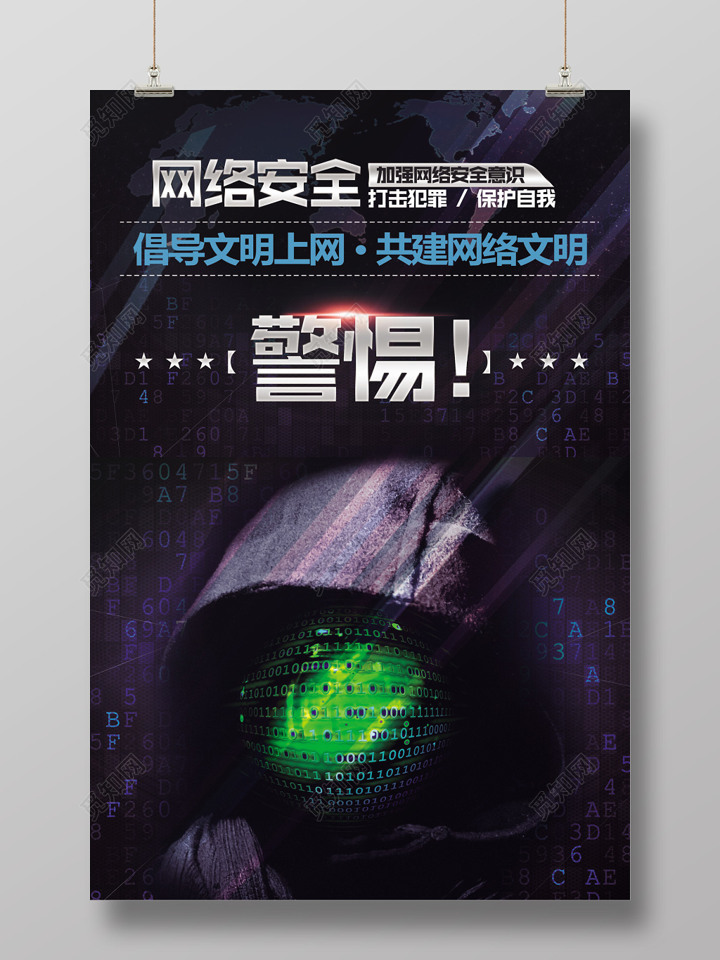 网络安全科技海报模板