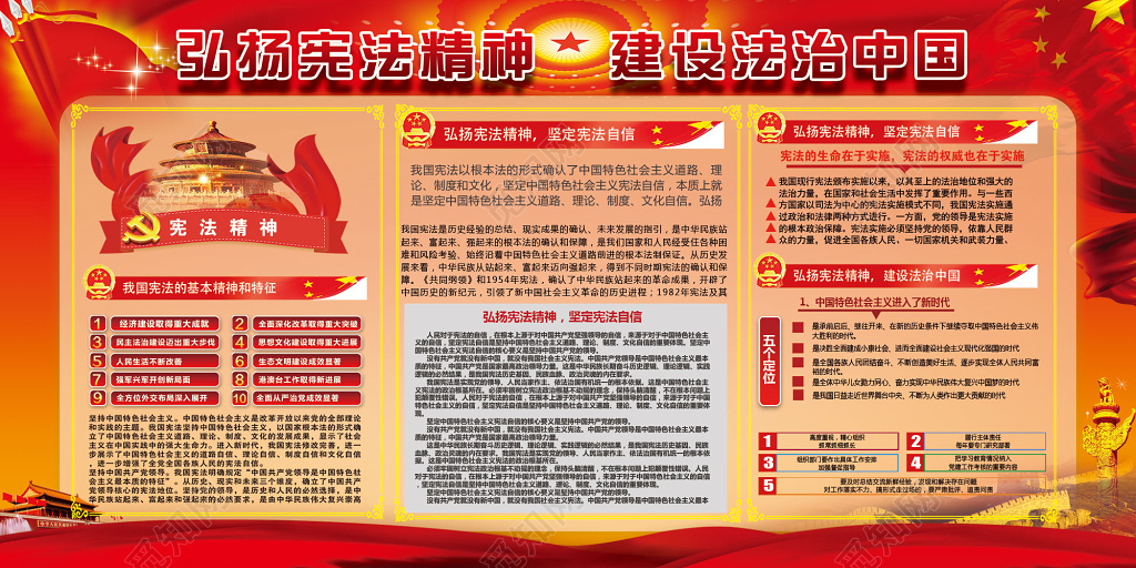 弘扬宪法精神建设法制中国展板内容设计