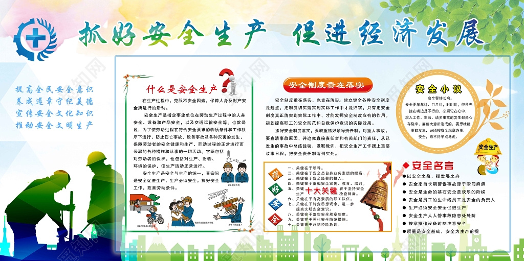 抓好安全生产 促进经济发展展板设计