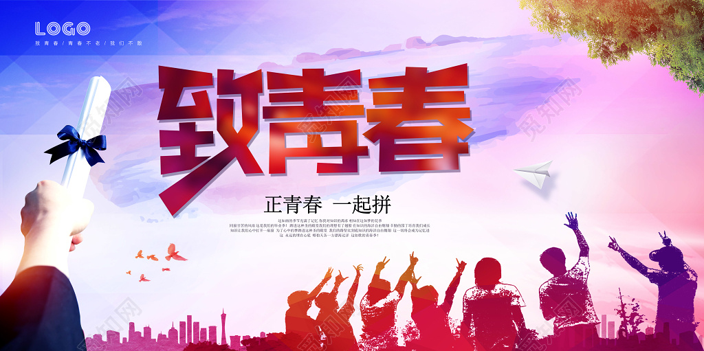 致青春校园海报展板设计