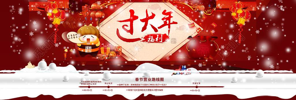 春节过大年福利营业设计海报