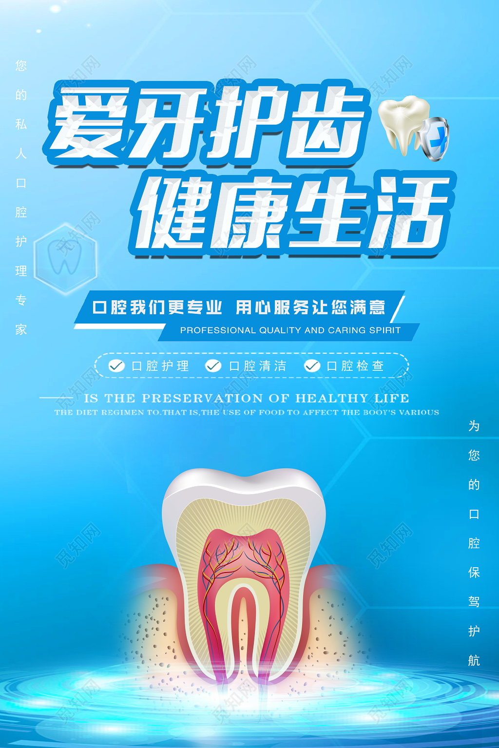 爱牙护齿健康生活口腔与健康宣传海报设计