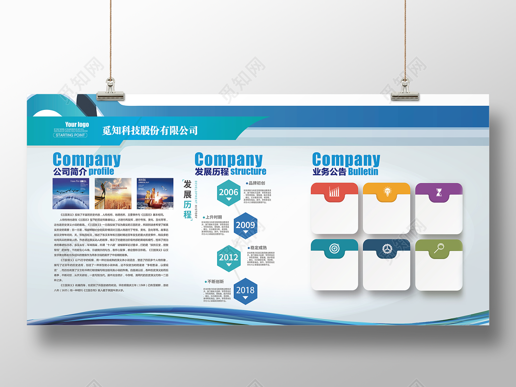 公司简介发展历程公司企业文化宣传展板设计