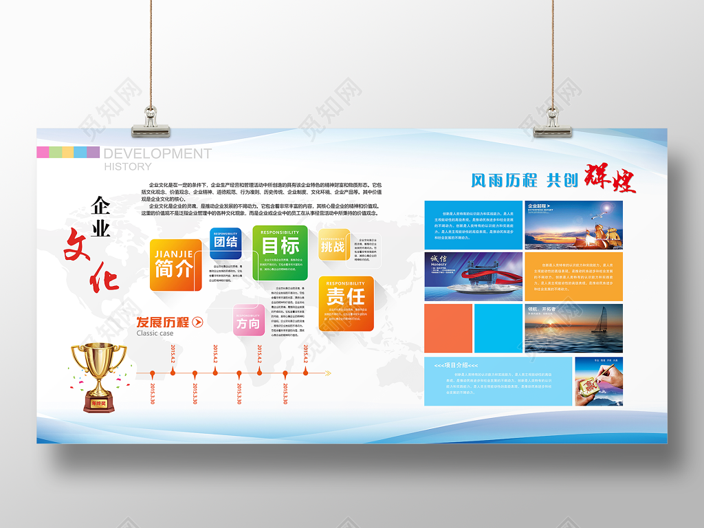 企业文化发展历程企业形象企业展板设计