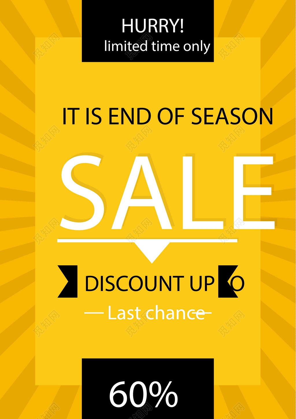 黄色简约SALE特卖海报