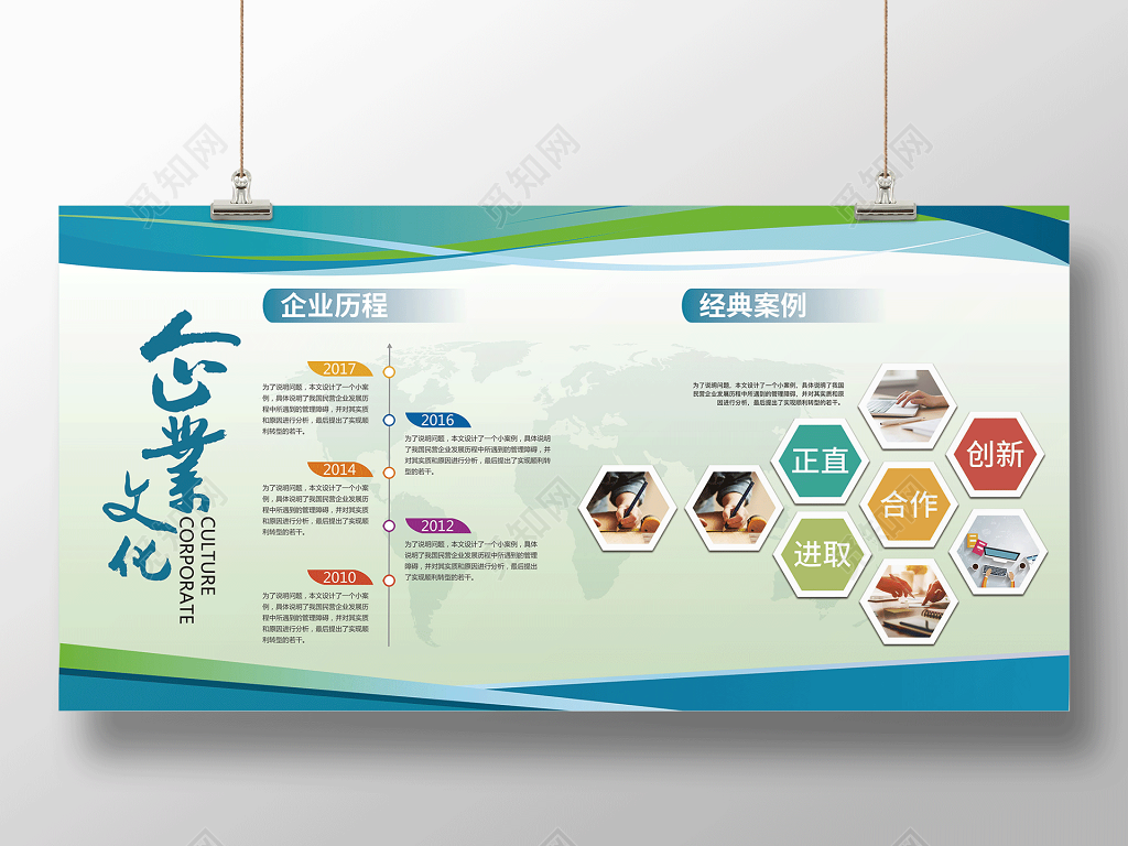 企业文化理念公司文化墙背景墙展板设计