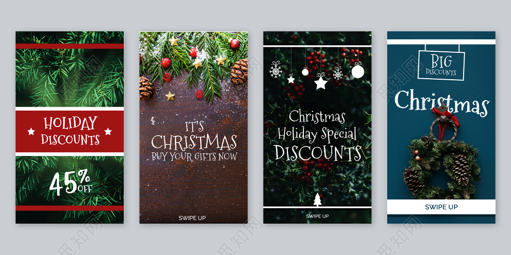 简约圣诞节手机H5海报设计