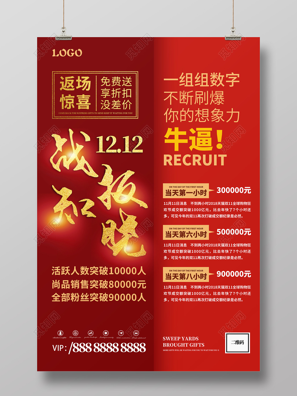 公司销售额业绩喜报战报知晓战报速递宣传海报