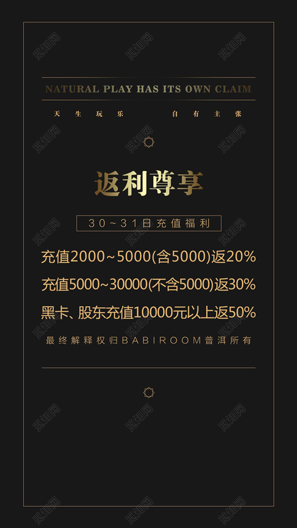 黑色豪华促销返利尊享海报