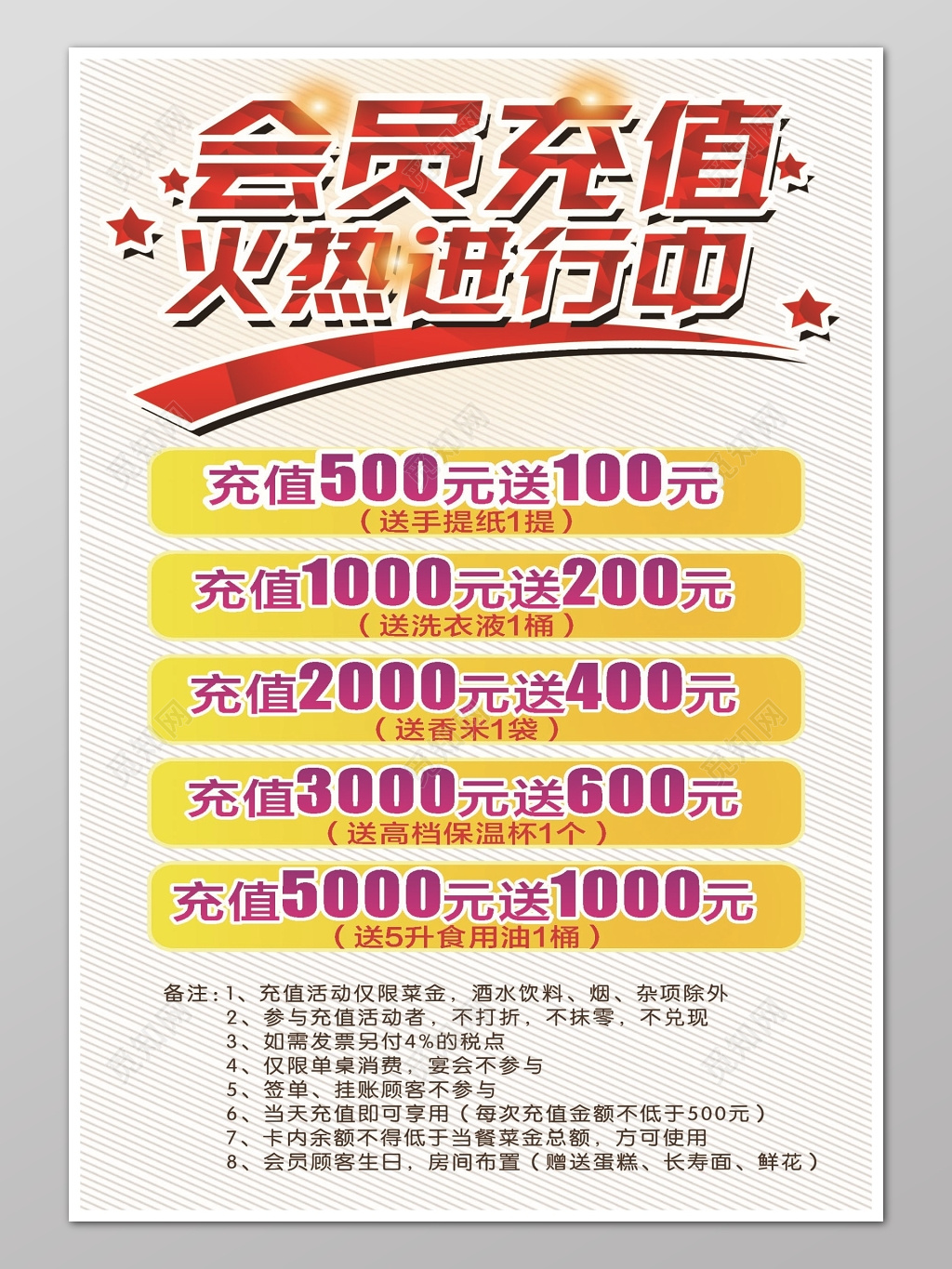 会员充值火热促销活动海报