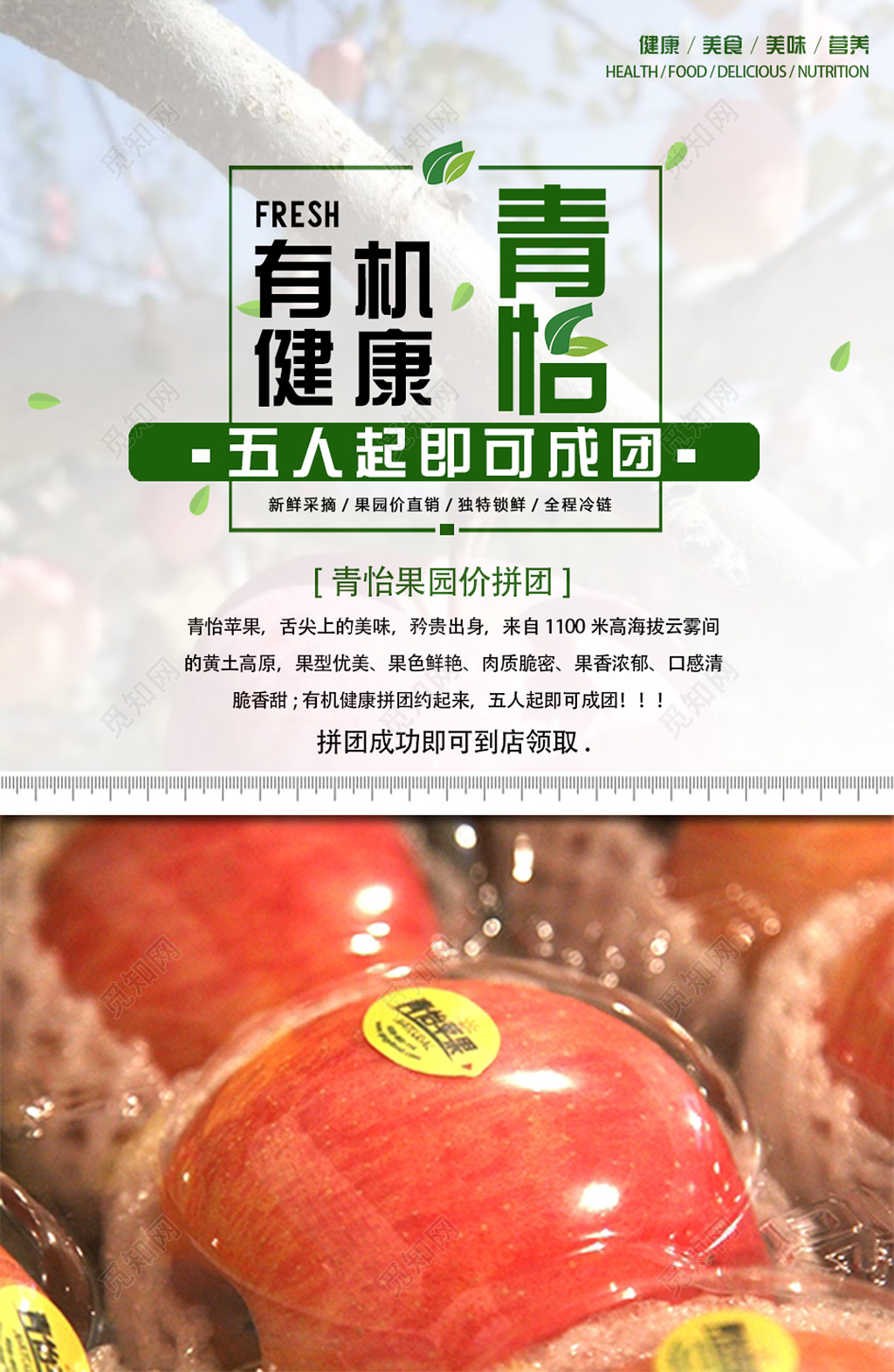 有机食物拼团活动海报