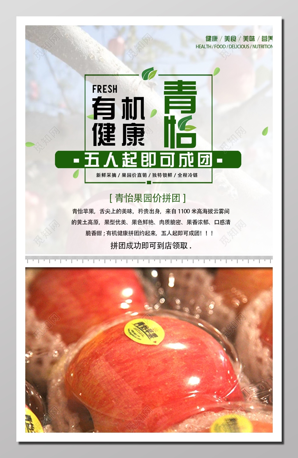 有机食物拼团活动海报