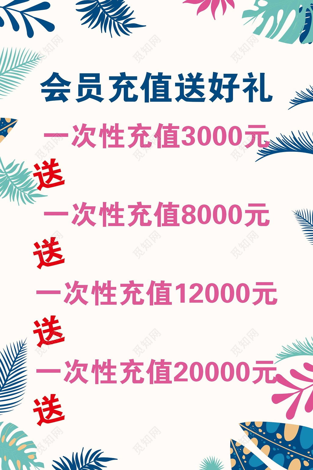 会员充值送好礼促销活动海报