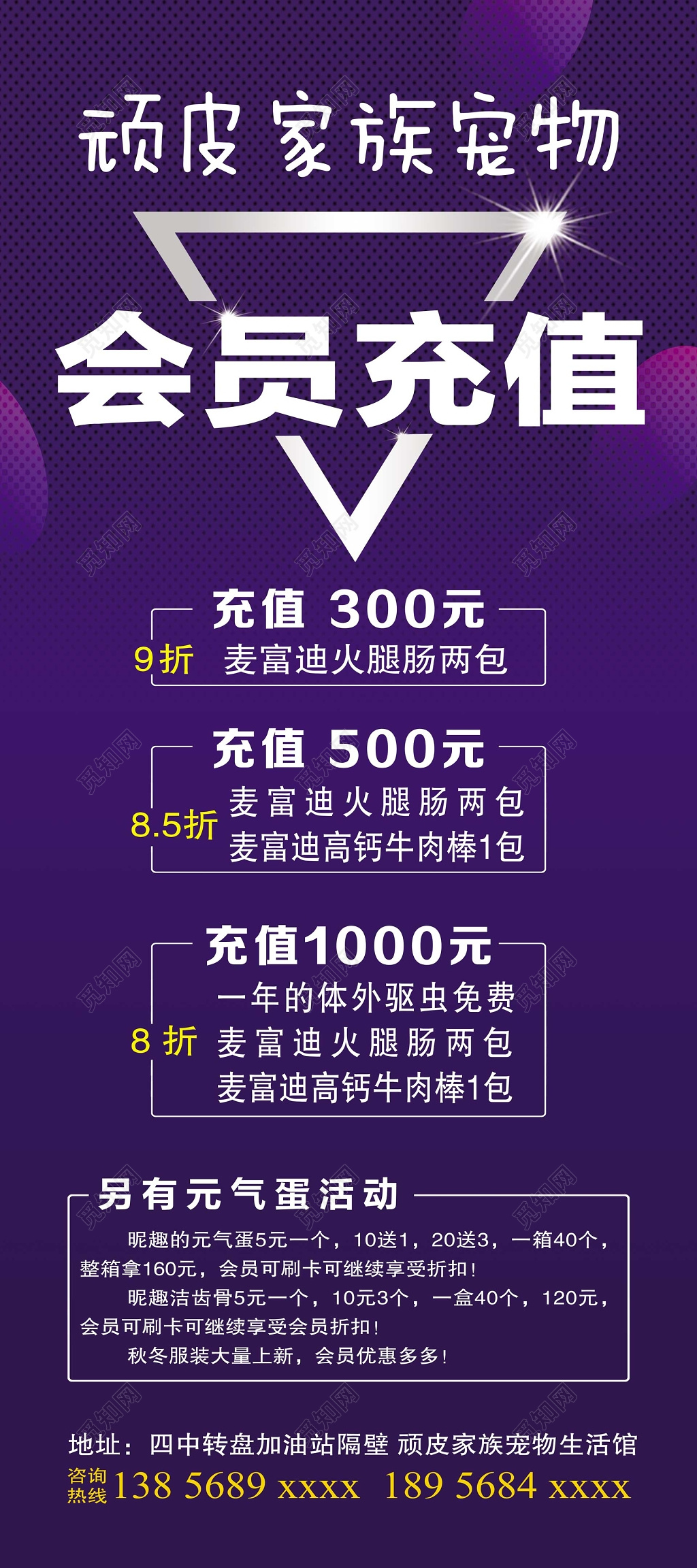 宠物生活馆会员充值促销海报