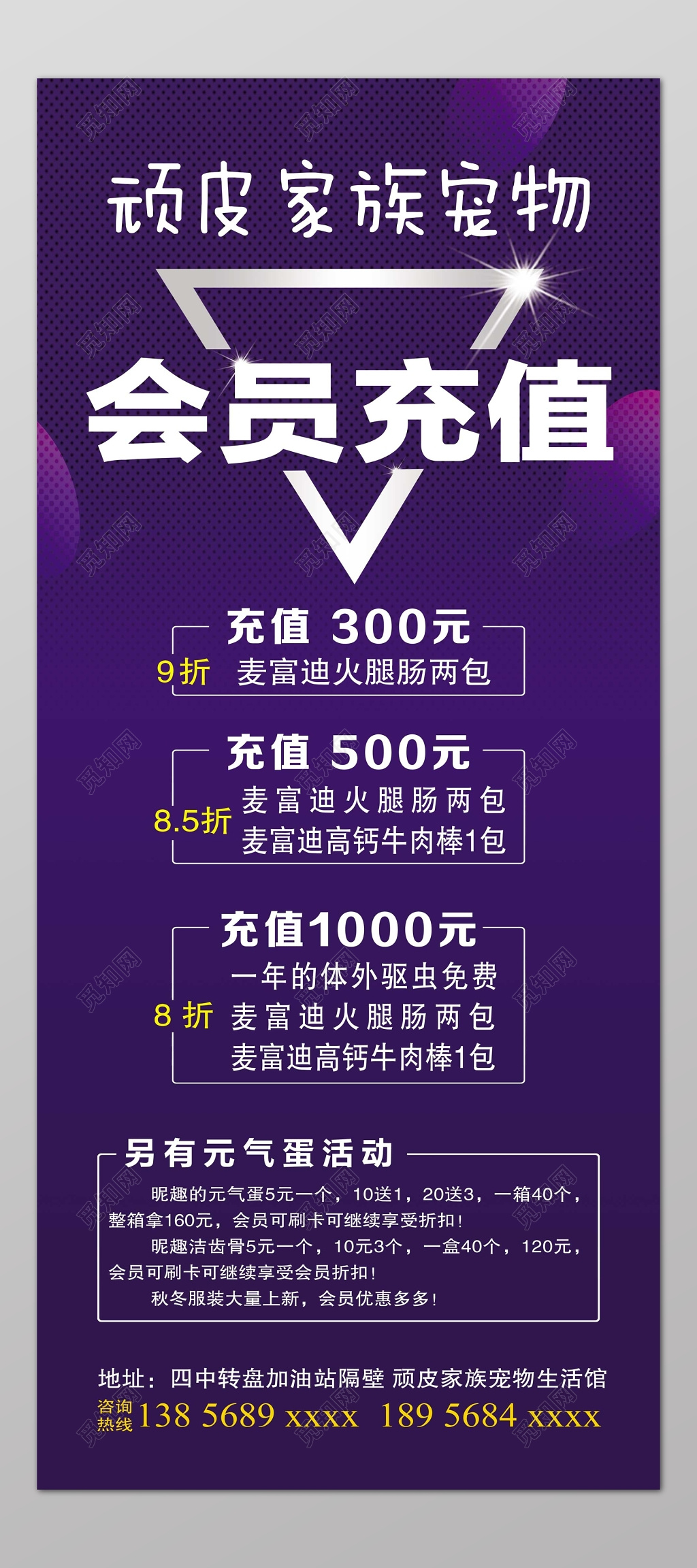 宠物生活馆会员充值促销海报