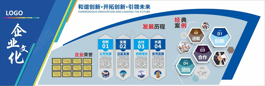 简约创意企业文化墙企业荣誉企业发展企业形象墙