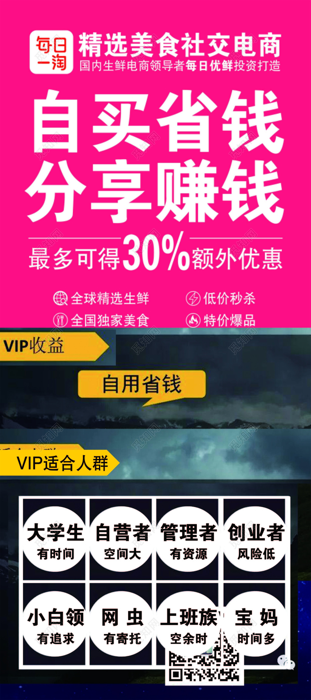 社交电商省钱赚钱推广活动海报