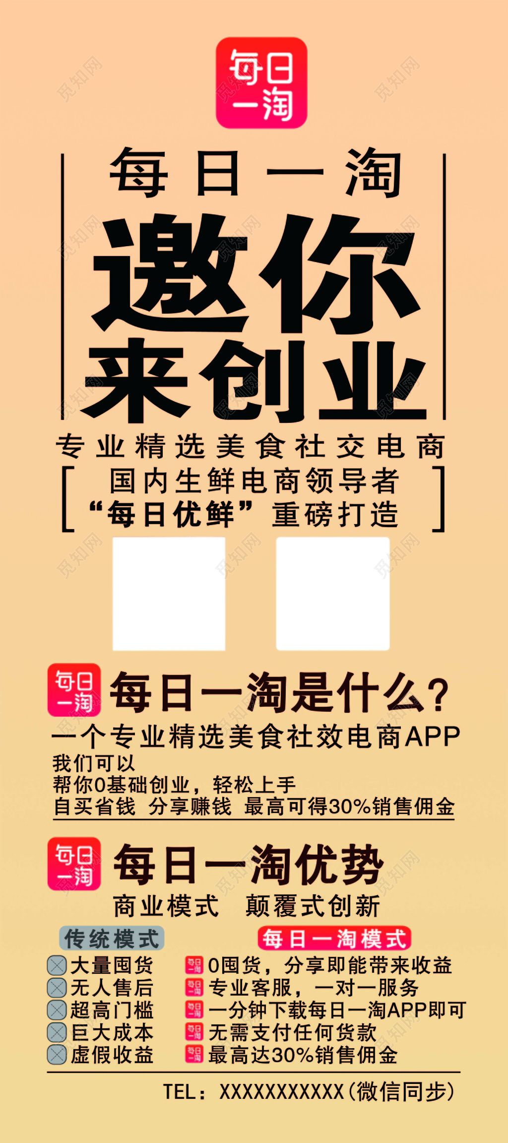 美食电商邀你一起来创业推广海报