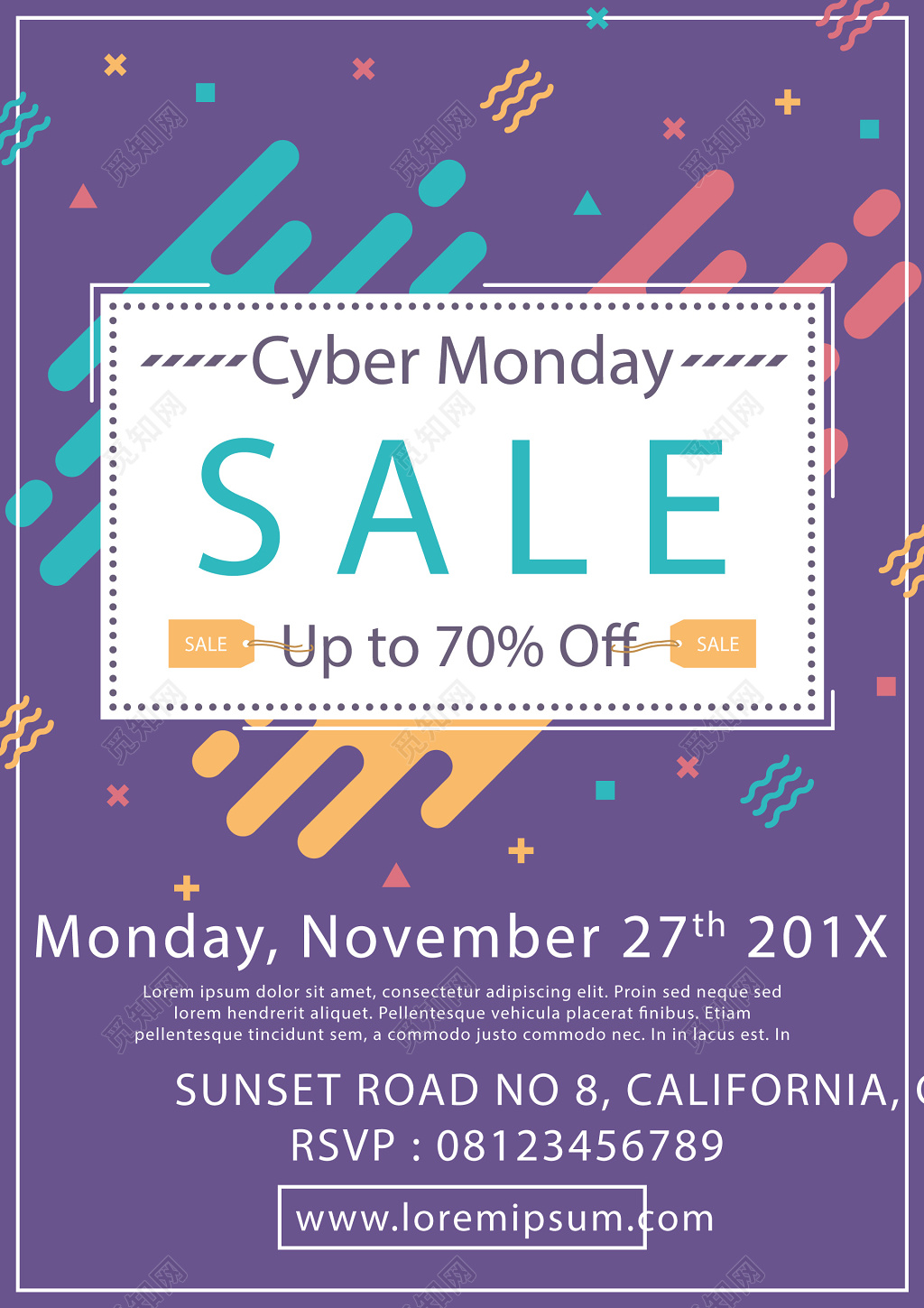 简约大气SALE折扣英文海报