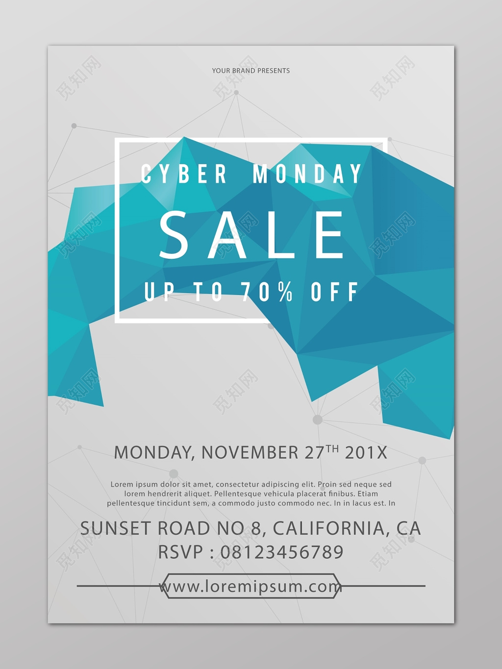 创意几何SALE特卖折扣英文海报